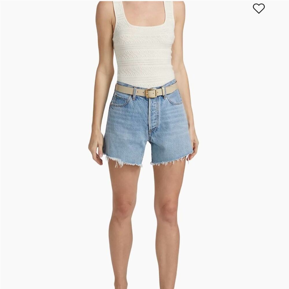 Paige Archie High Rise Relaxed In Vintage Inspired Denim Shorts Size 28